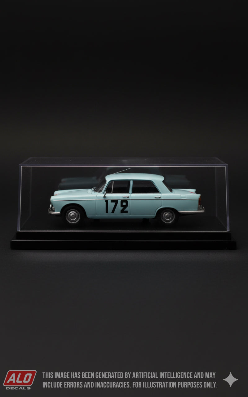 1961 MONTE CARLO RALLY #172 PEUGEOT 404 JEAN CLEMENT/PAUL JUSTAMOND 1:43 DECALS