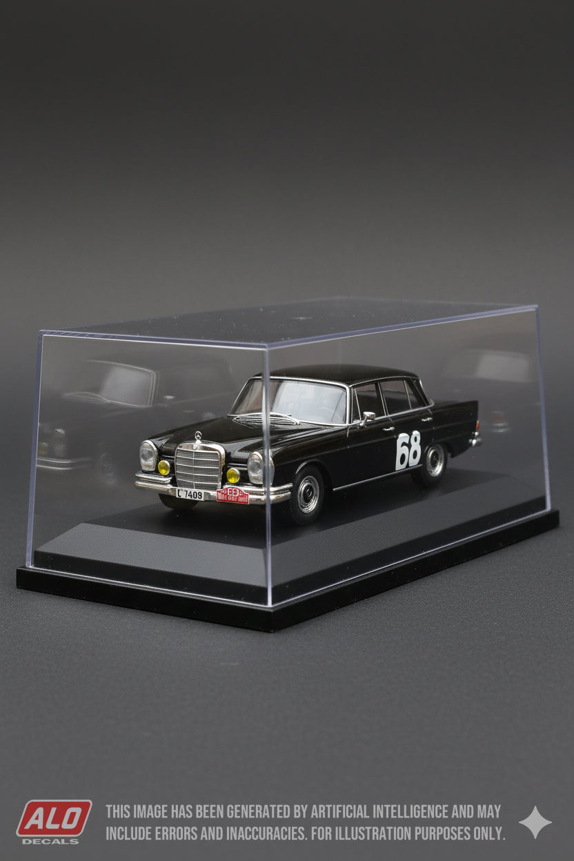 1961 MONTE CARLO RALLY #68 MERCEDES-BENZ 220SE RUNE ANDERSSON/AAKE KRISTIANSSON 1:43 DECALS