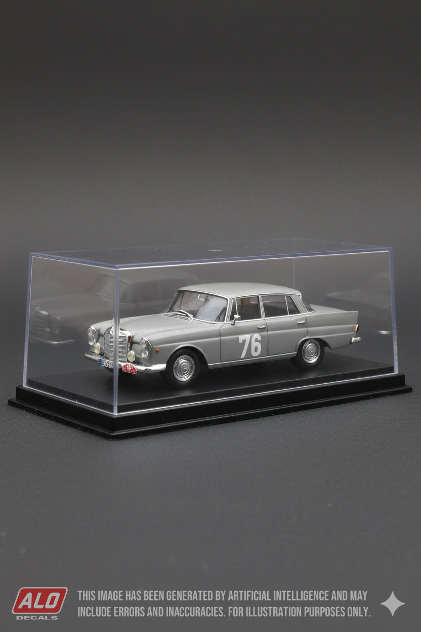 1961 MONTE CARLO RALLY #76 MERCEDES-BENZ 220SE (W111) HANNS GERDUM/WILHELM LINDEMANN 1:43 DECALS