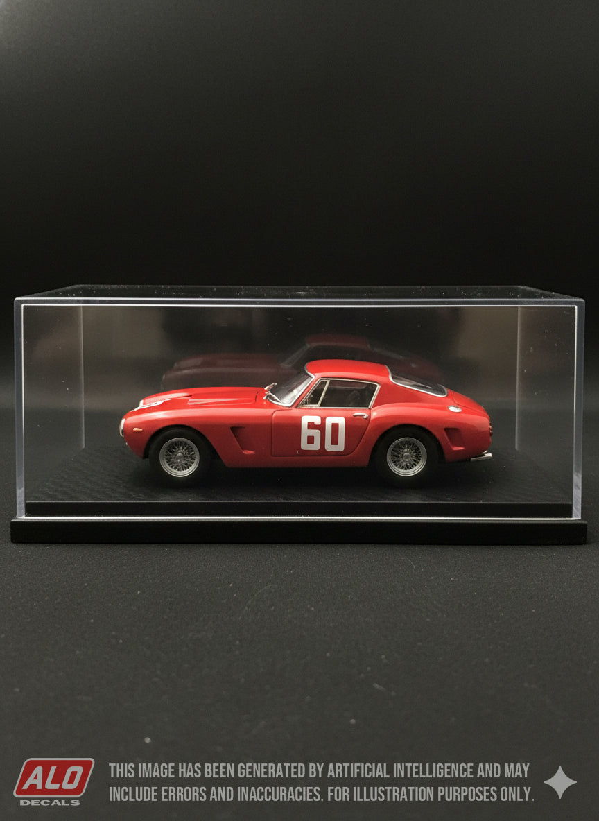 1961 NÜRBURGRING 1000 KMS #60 FERRARI 250 GT SWB WILLY MAIRESSE/GIANCARLO BAGHETTI 1:43, 1:24, 1:18 DECALS
