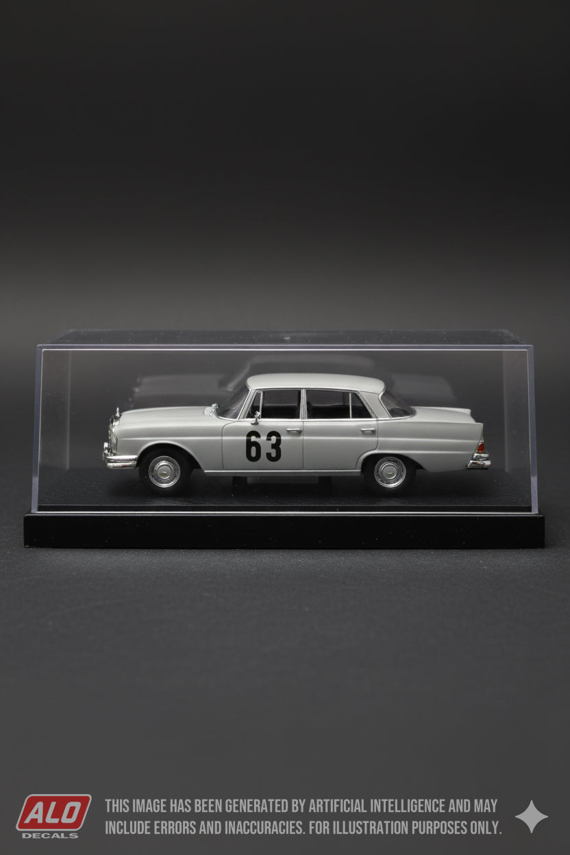 1961 RAJD POLSKI #63 MERCEDES-BENZ 220SE (W111) EUGEN BÖHRINGER/RAUNO AALTONEN 1:43 DECALS