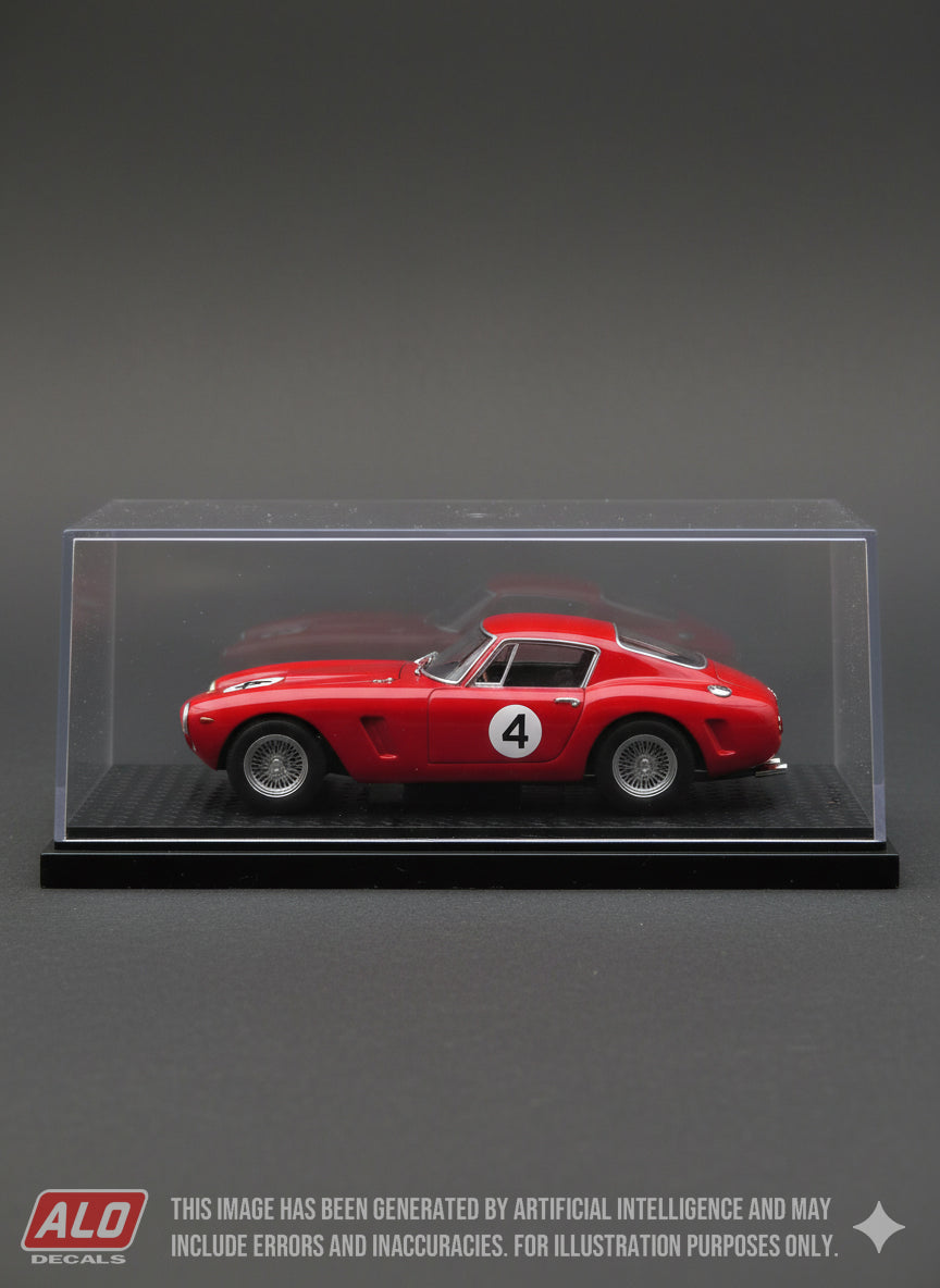 1961 SPA GP #4 FERRARI 250 GT SWB WILLY MAIRESSE 1:43, 1:24, 1:18 DECALS