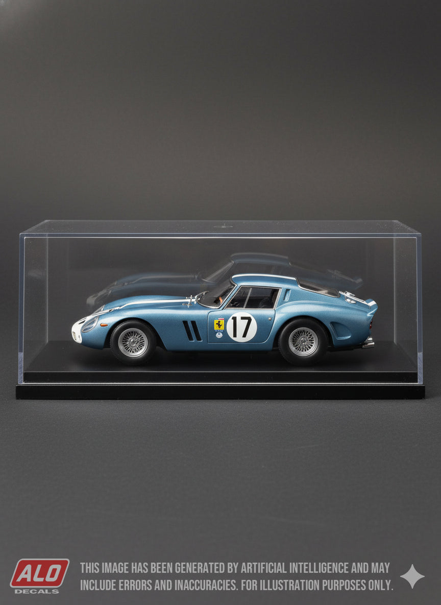 1962 LE MANS 24 HOURS #17 FERRARI 250 GTO BOB GROSSMAN/FIREBALL ROBERTS 1:43, 1:24, 1:18 DECALS