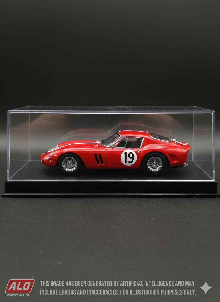 1962 LE MANS 24 HOURS #19 FERRARI 250 GTO PIERRE NOBLET/JEAN GUICHET 1:43, 1:24, 1:18 DECALS