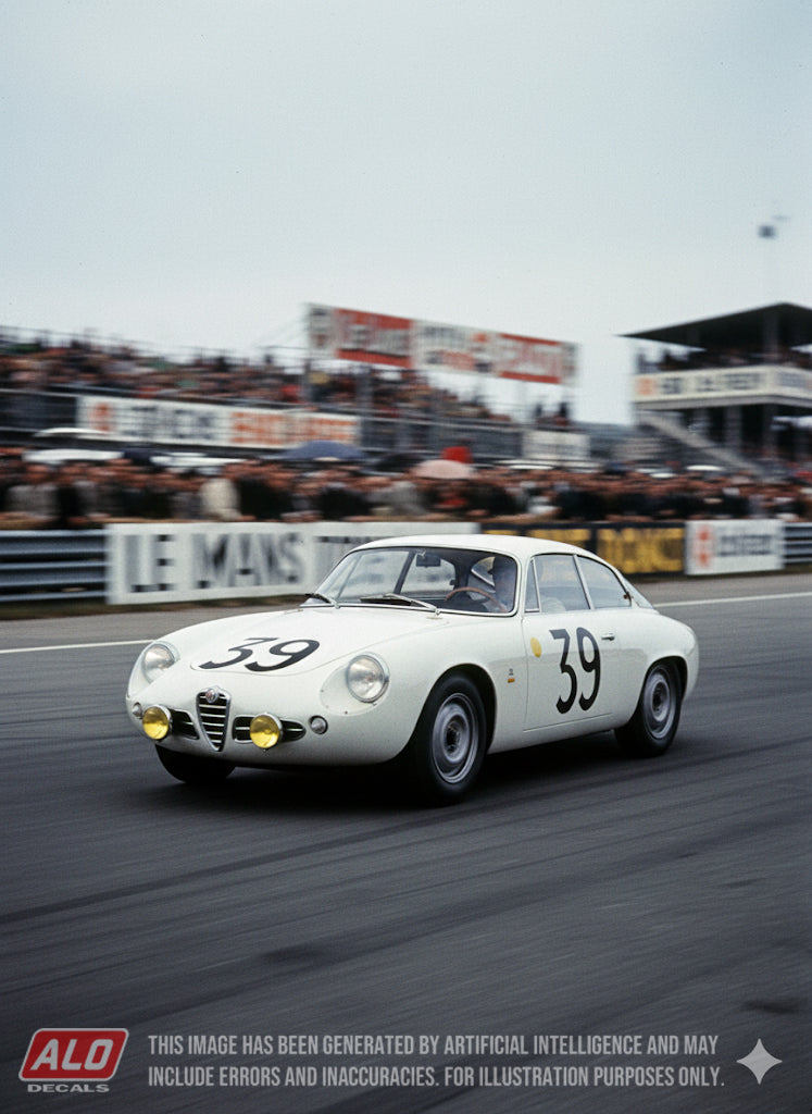 1962 LE MANS 24 HOURS #39 ALFA ROMEO GIULIETTA SZ GIANCARLO SALA/MARCELLO DE LUCA DI LIZZANO 1:43 DECALS