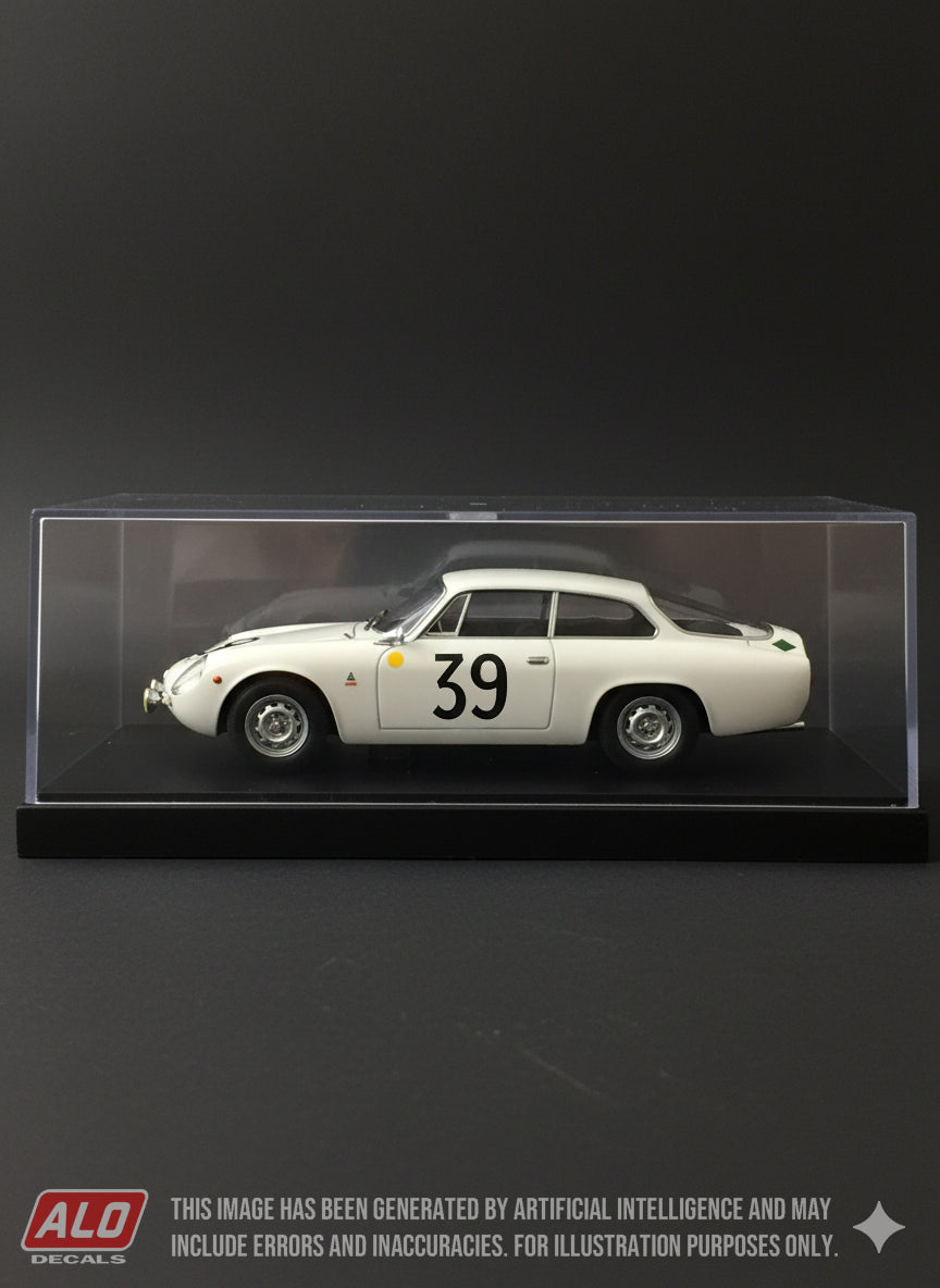 1962 LE MANS 24 HOURS #39 ALFA ROMEO GIULIETTA SZ GIANCARLO SALA/MARCELLO DE LUCA DI LIZZANO 1:43 DECALS