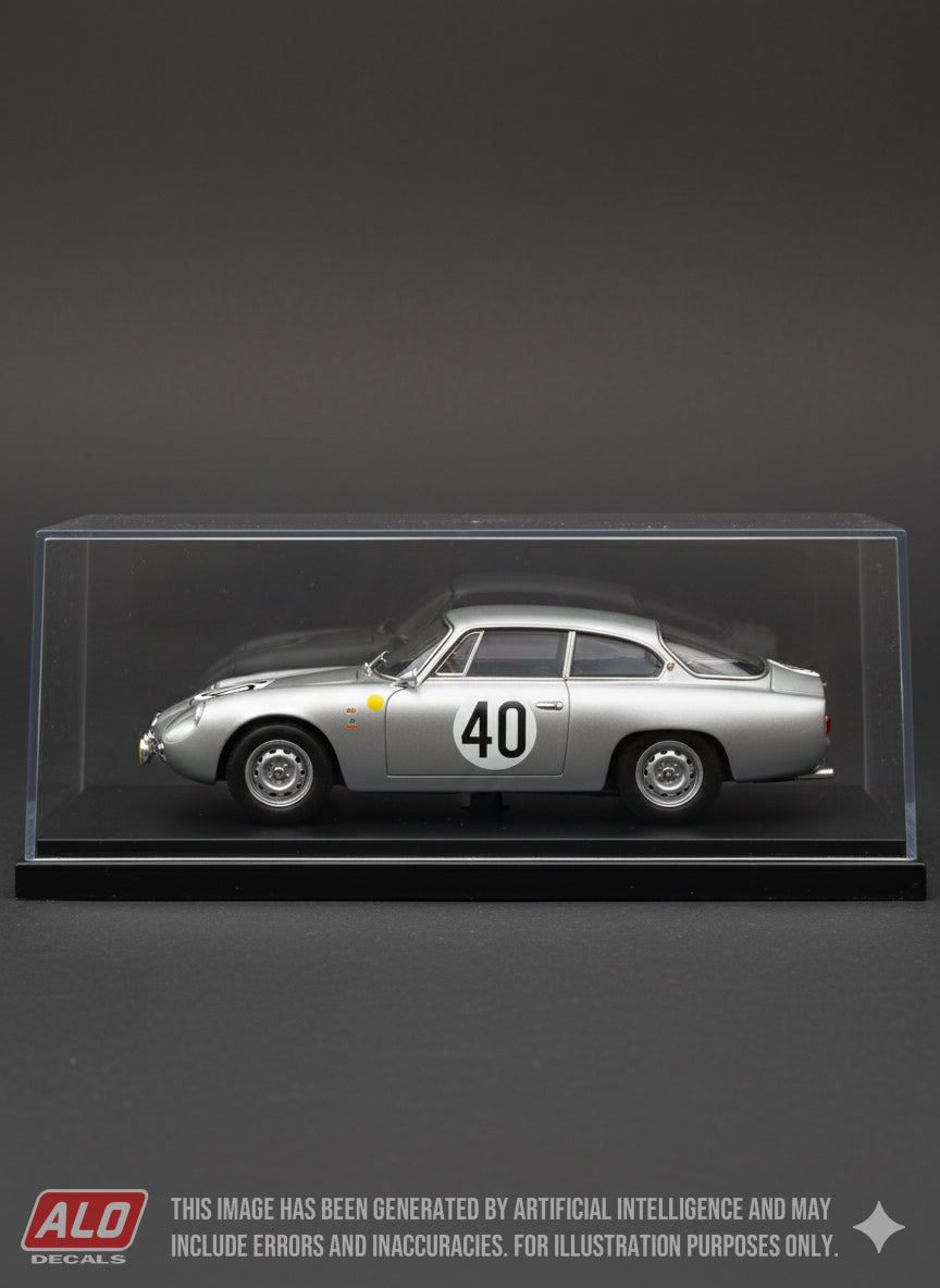 1962 LE MANS 24 HOURS #40 ALFA ROMEO GIULIETTA SZ KARL FOITEK/RICCIARDO RICCI 1:43 DECALS