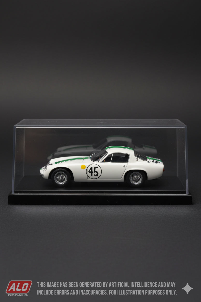 1962 LE MANS 24 HOURS #45 LOTUS ELITE CLIVE HUNT/MAC WYLLIE 1:43 DECALS