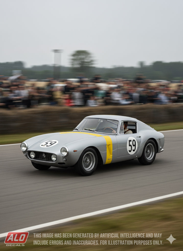 1962 LE MANS 24 HOURS #59 FERRARI 250 GT SWB GEORGES BERGER/ROBERT DARVILLE 1:43, 1:24, 1:18 DECALS