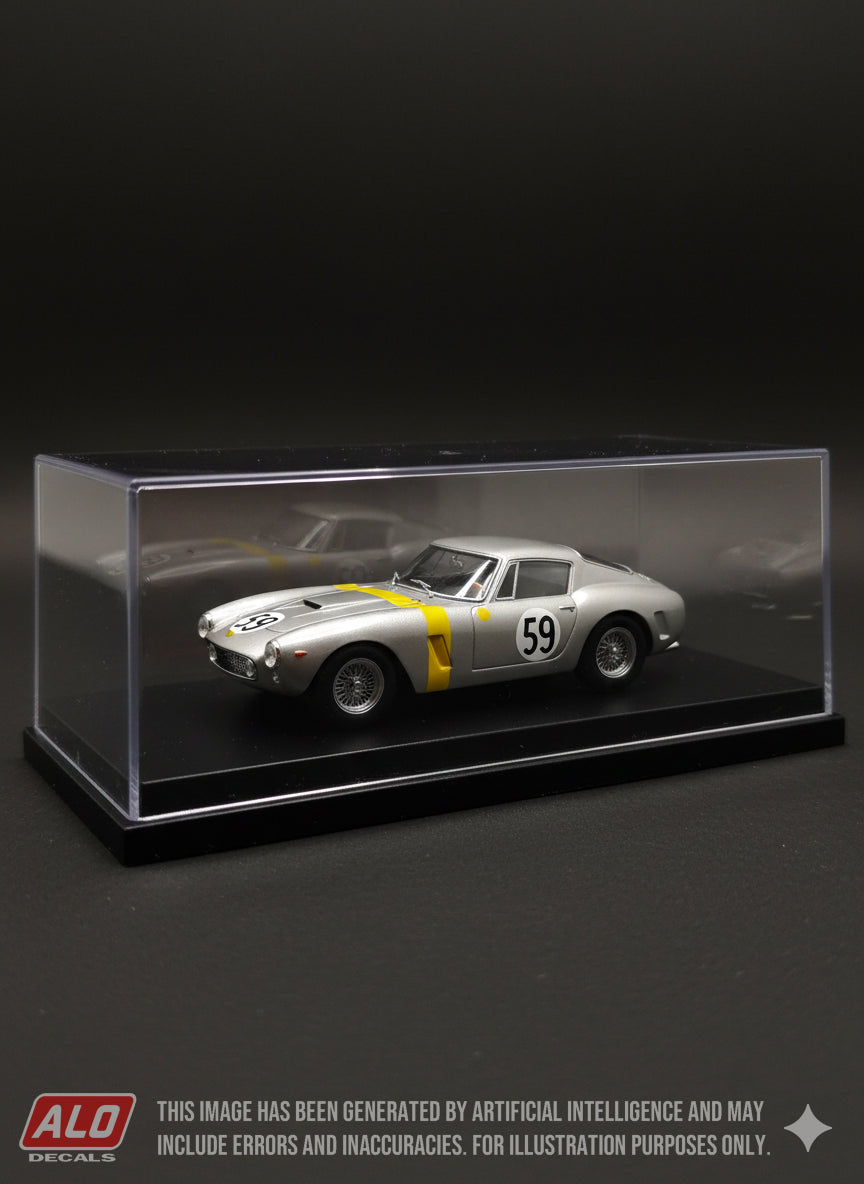 1962 LE MANS 24 HOURS #59 FERRARI 250 GT SWB GEORGES BERGER/ROBERT DARVILLE 1:43, 1:24, 1:18 DECALS