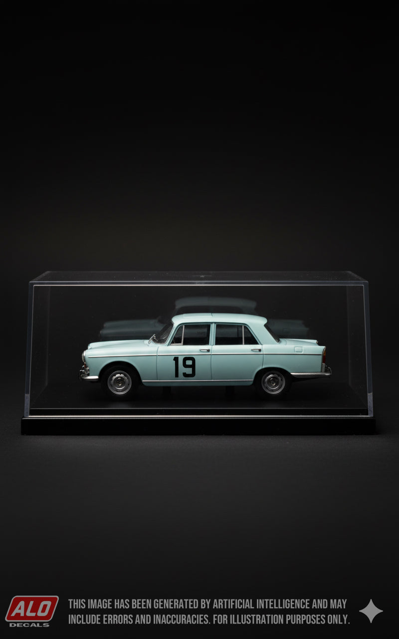 1962 MONTE CARLO RALLY #19 PEUGEOT 404 PAUL GUIRAUD/NICOLAS PIZARO 1:43 DECALS