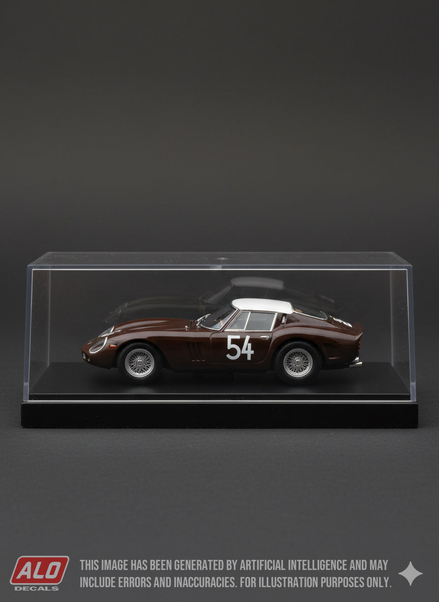 1962 NÜRBURGRING 1000 KMS #54 FERRARI 250 GTO GIORGIO SCARLATTI/PIETRO FERRARO 1:43, 1:24, 1:18 DECALS