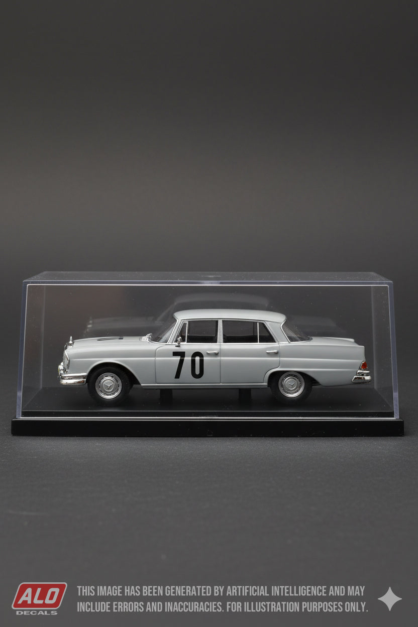 1962 RAJD POLSKI #70 MERCEDES-BENZ 220SE (W111) EWY ROSQVIST/URSULA WIRTH 1:43, 1:24 DECALS