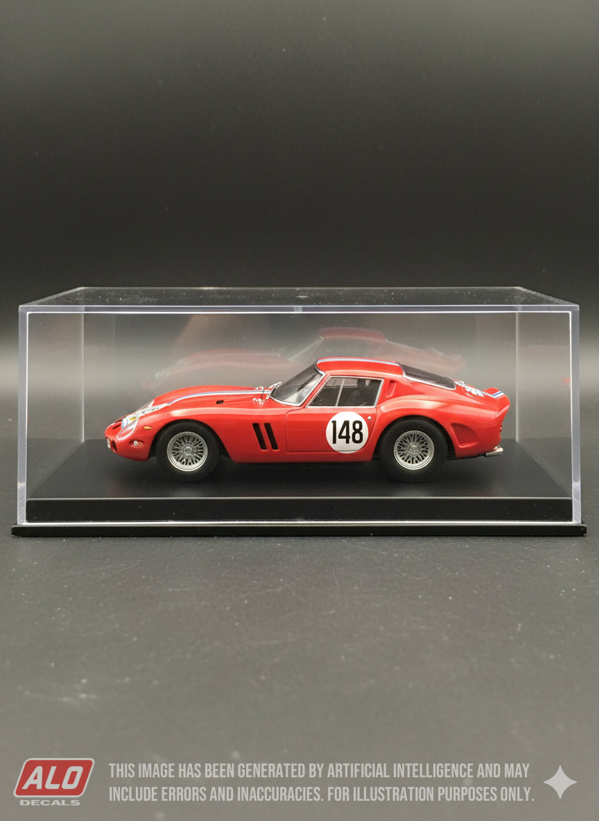 1962 TOUR DE FRANCE #148 FERRARI 250 GTO JEAN GUICHET/JEAN CLEMENT 1:43, 1:24, 1:18 DECALS