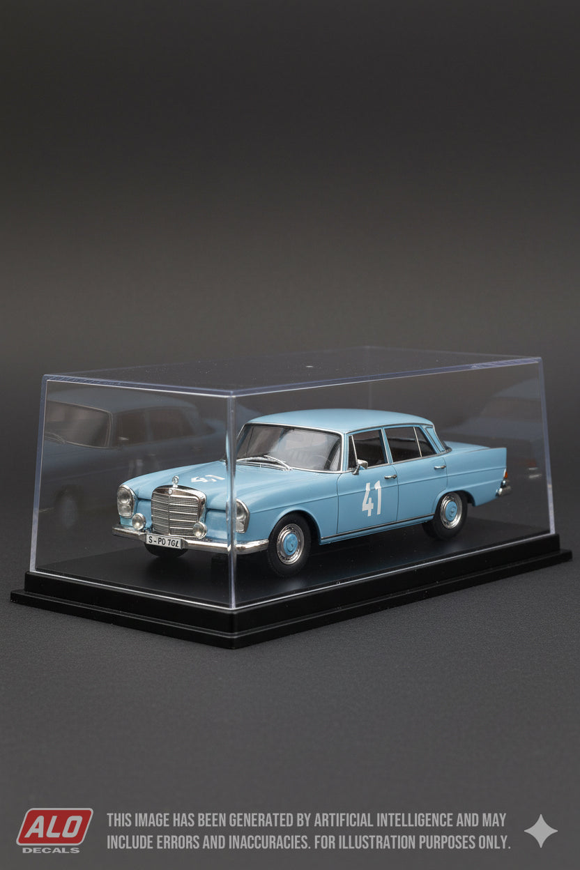 1963 ACROPOLIS RALLY #41 MERCEDES-BENZ 220SE EUGEN BÖHRINGER/ROLF KNOLL 1:43 DECALS