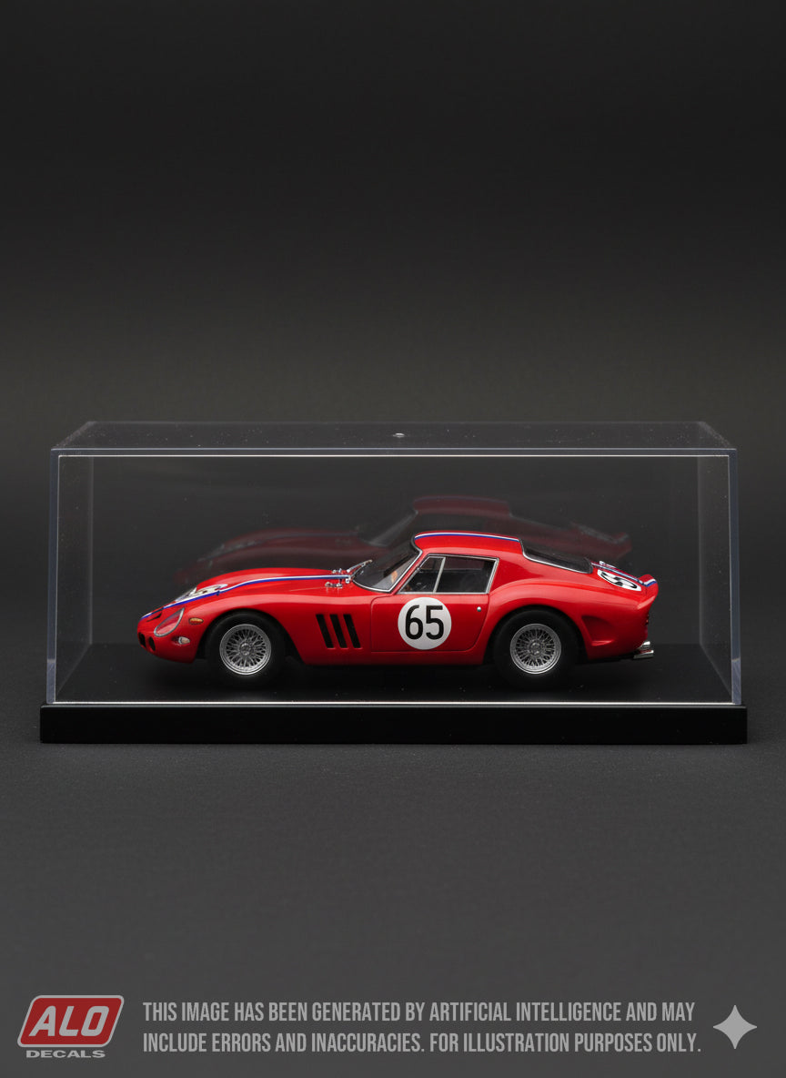 1963 BRIDGEHAMPTON DOUBLE 500 #65 FERRARI 250 GTO ED CANTRELL/CHARLIE KOLB/LIN COLEMAN 1:43, 1:18 DECALS