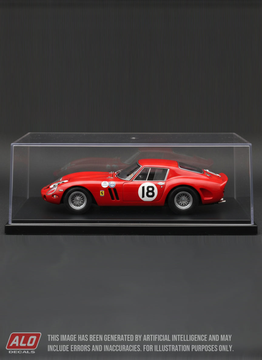 1963 DAYTONA 3 HOURS #18 FERRARI 250 GTO PEDRO RODRIGUEZ 1:43, 1:24, 1:18 DECALS