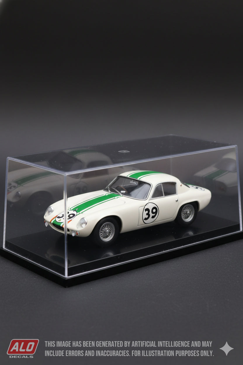 1963 LE MANS 24 HOURS #39 LOTUS ELITE JOHN WAGSTAFF/PAT FERGUSON 1:43, 1:32 DECALS
