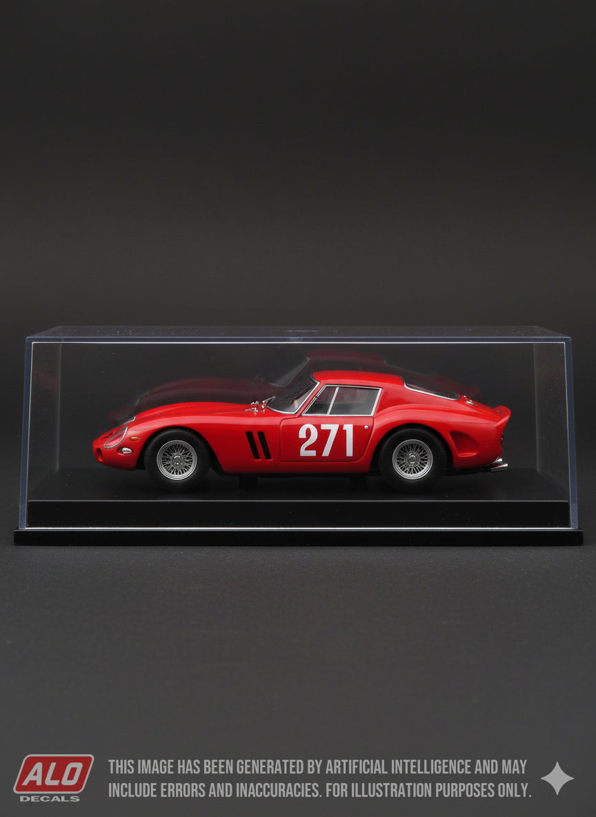 1963 MONT VENTOUX HILLCLIMB #271 FERRARI 250 GTO PAOLO COLOMBO 1:43, 1:18 DECALS