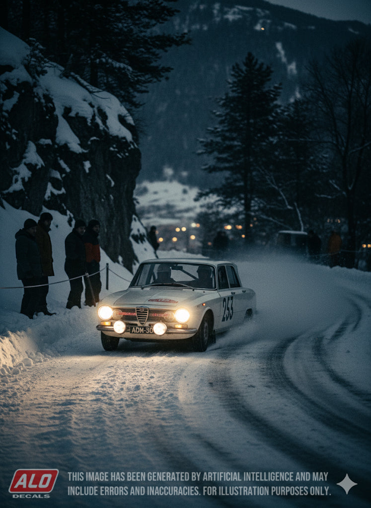 1963 MONTE CARLO RALLY #253 ALFA ROMEO GIULIA SAKARI OLAMO/KALEVI LEIVO 1:43 DECALS