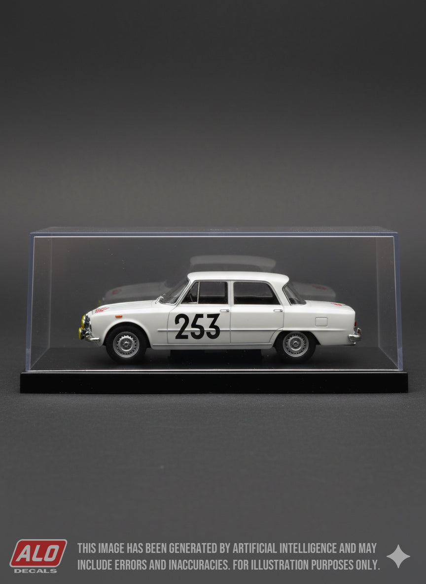 1963 MONTE CARLO RALLY #253 ALFA ROMEO GIULIA SAKARI OLAMO/KALEVI LEIVO 1:43 DECALS