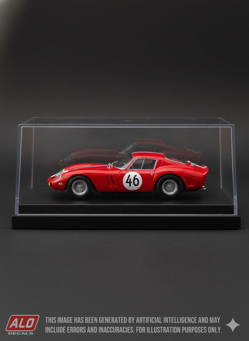 1963 NÜRBURGRING 1000 KMS #46 FERRARI 250 GTO PIERRE NOBLET/JEAN GUICHET 1:43, 1:18 DECALS