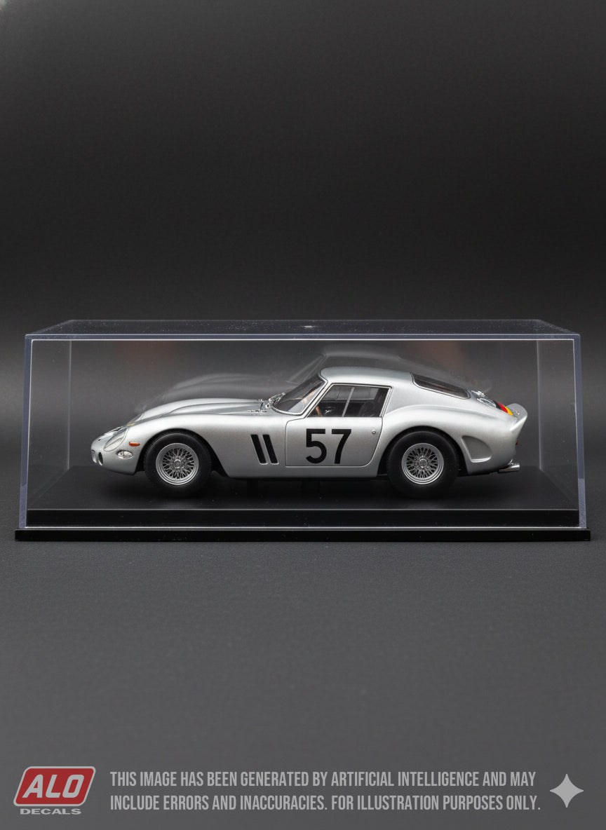 1963 NÜRBURGRING 1000 KMS #57 FERRARI 250 GTO ERICH BITTER/BERND DEGENER 1:43, 1:24, 1:18 DECALS