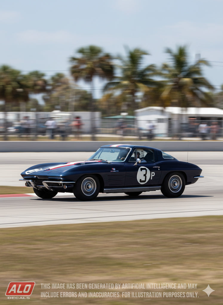 1963 SEBRING 12 HOURS PRACTICE #3P CHEVROLET CORVETTE DELMO JOHNSON/DAVE MORGAN 1:43, 1:24 DECALS