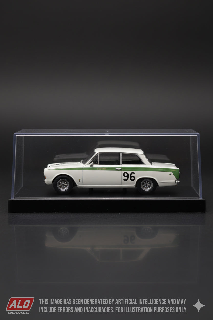 1963 SNETTERTON #96 FORD CORTINA JIM CLARK 1:43 DECALS