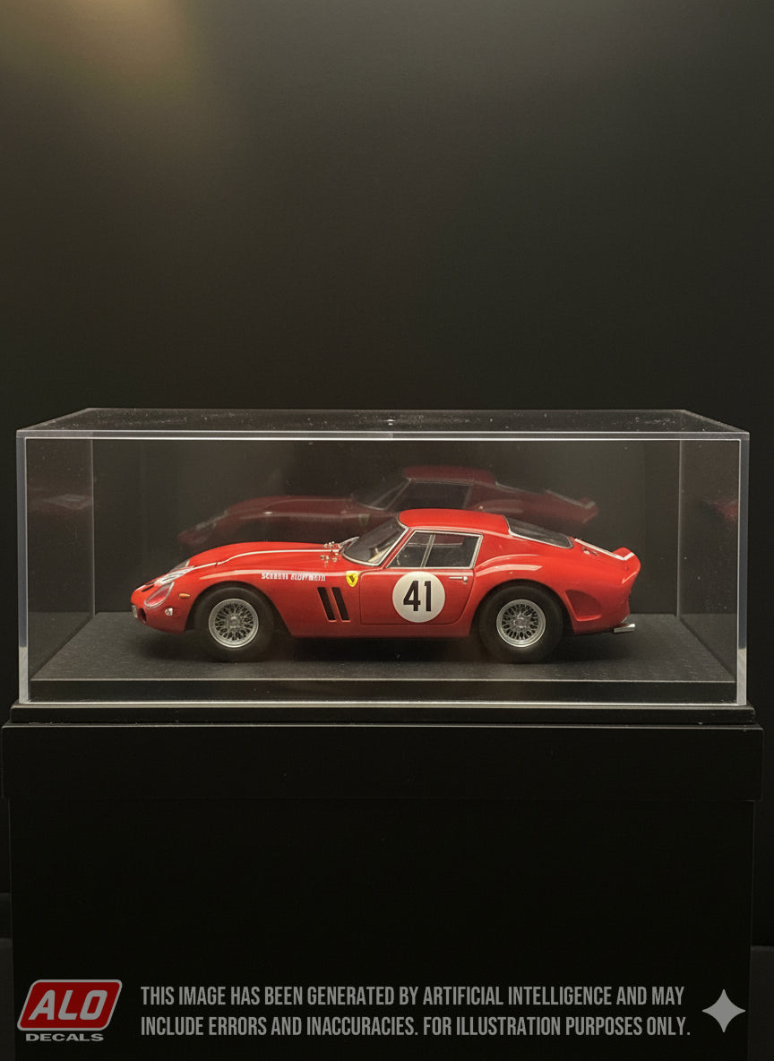 1963 SPA 500 KMS #41 FERRARI 250 GTO JO SIFFERT/HERBERT MÜLLER 1:43, 1:24, 1:18, 1:8 DECALS