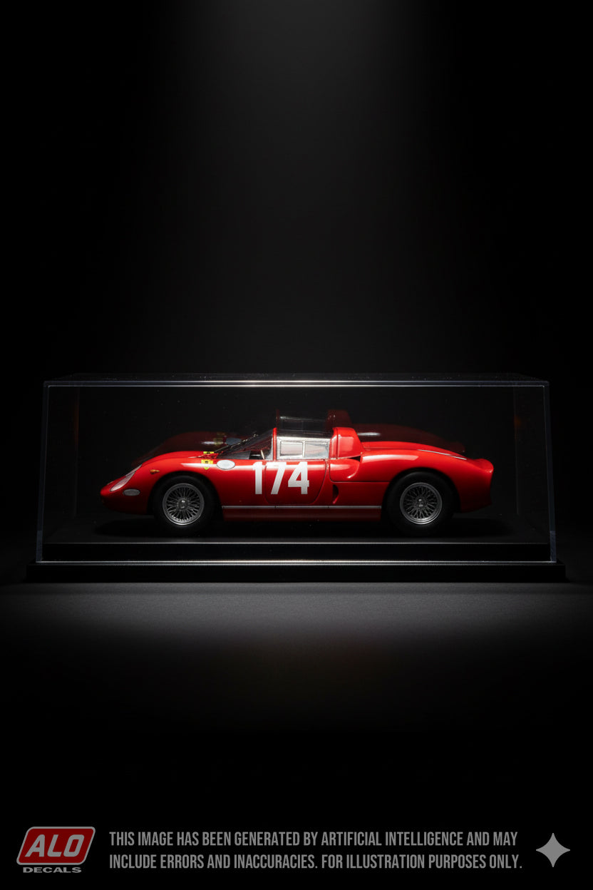 1963 TARGA FLORIO #174 FERRARI 250 P MIKE PARKES/JOHN SURTEES 1:43 DECALS