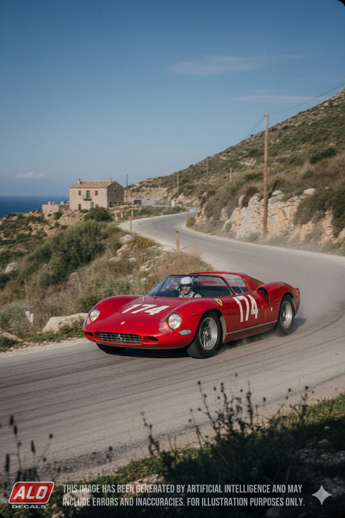1963 TARGA FLORIO #174 FERRARI 250 P MIKE PARKES/JOHN SURTEES 1:43 DECALS