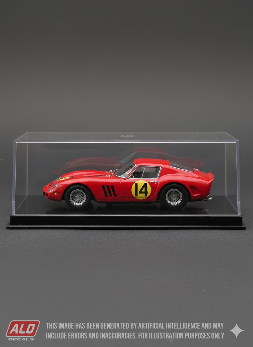 1963 TOURIST TROPHY, GOODWOOD #14 FERRARI 250 GTO TOMMY HITCHCOCK 1:43, 1:18 DECALS