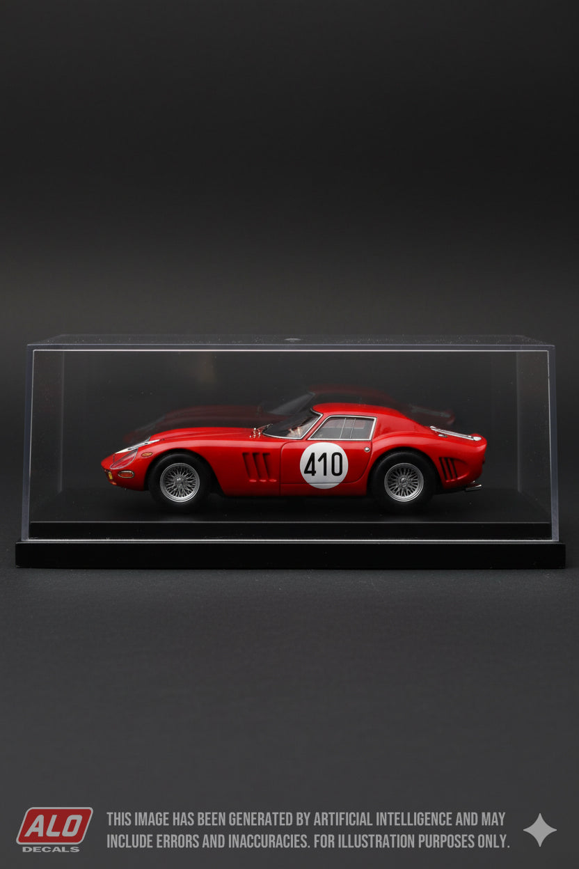 1964 BOLOGNA-PASSO DELLA RATICOSA HILLCLIMB #410 FERRARI 250 GTO/64 CORRADO FERLAINO 1:43, 1:24, 1:18 DECALS