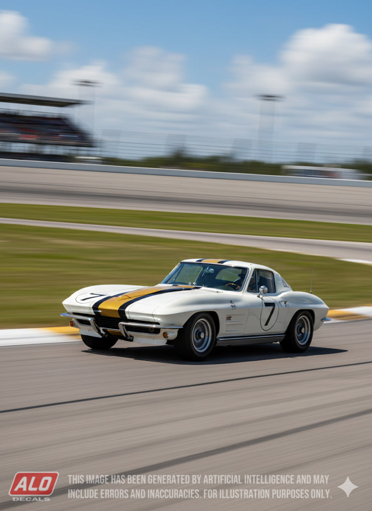 1964 DAYTONA CONTINENTAL #7 CHEVROLET CORVETTE TOM RIZZO/FRED DARLING 1:43, 1:24 DECALS