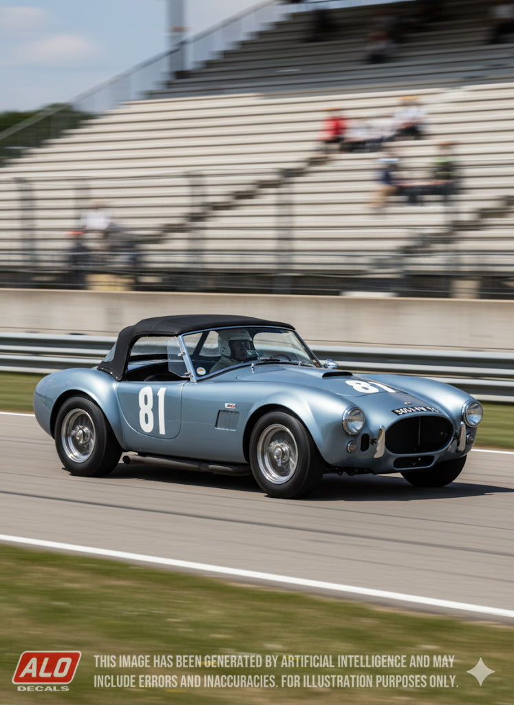 1964 LE MANS APRIL TESTS #81 AC SHELBY COBRA JEAN DE MORTEMART 1:43, 1:24 DECALS