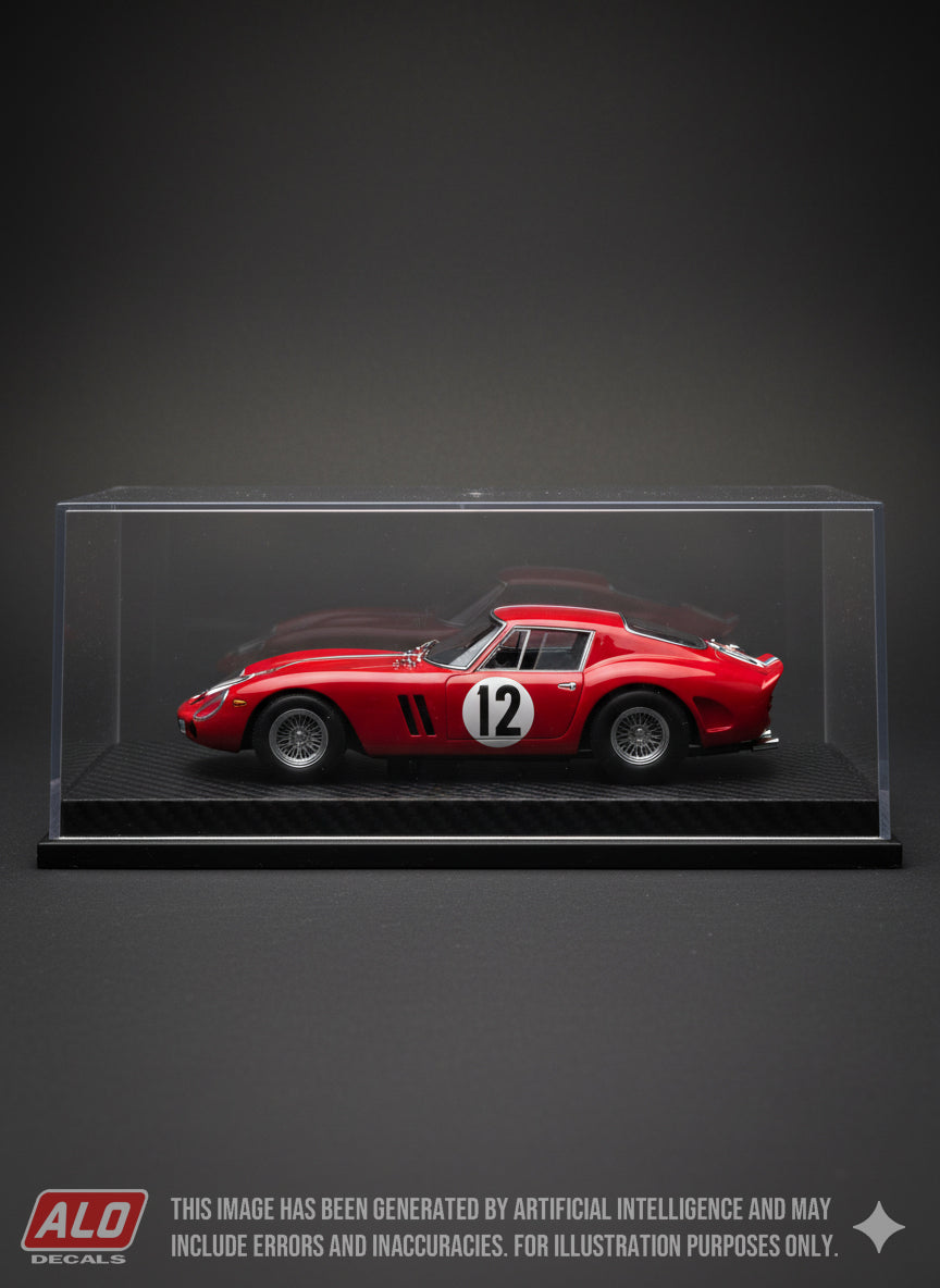 1964 LIMBOURG GRAND PRIX #12 FERRARI 250 GTO PIERRE NOBLET 1:43, 1:24, 1:18 DECALS