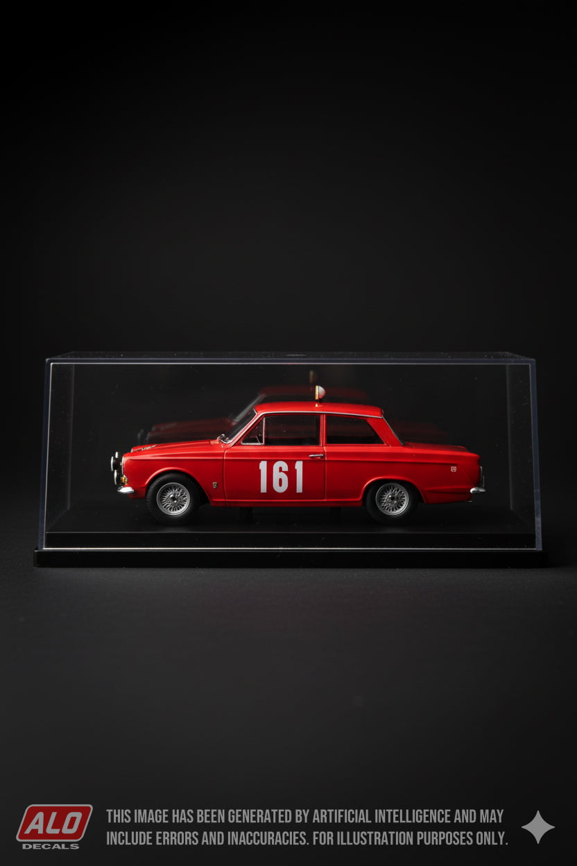 1964 MONTE CARLO RALLY #161 FORD CORTINA DAVID SEIGLE-MORRIS/TONY NASH 1:43 DECALS