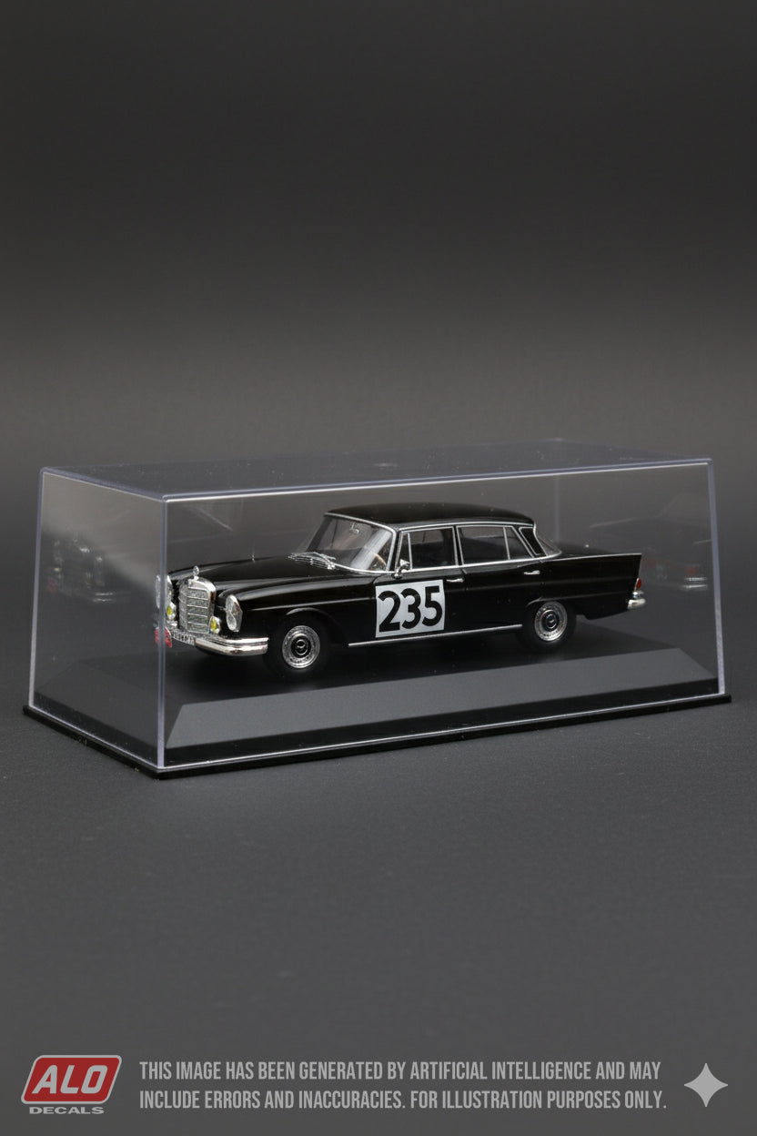 1964 MONTE CARLO RALLY #235 MERCEDES-BENZ 220SE (W111) AXEL PAPE/JURGEN EGER 1:43 DECALS