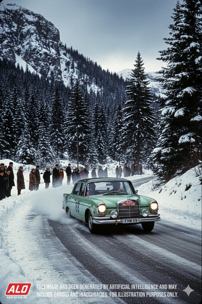 1964 MONTE CARLO RALLY #88 MERCEDES-BENZ 220SE (W111) HANS WEIGEL/WOLFGANG WITZL 1:43 DECALS