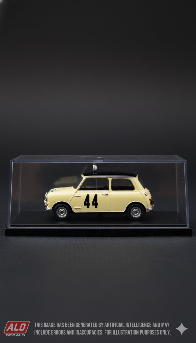 1964 RAC RALLY #44 BMC MINI JOHN SPRINZEL/PETER MARSHALL 1:43 DECALS