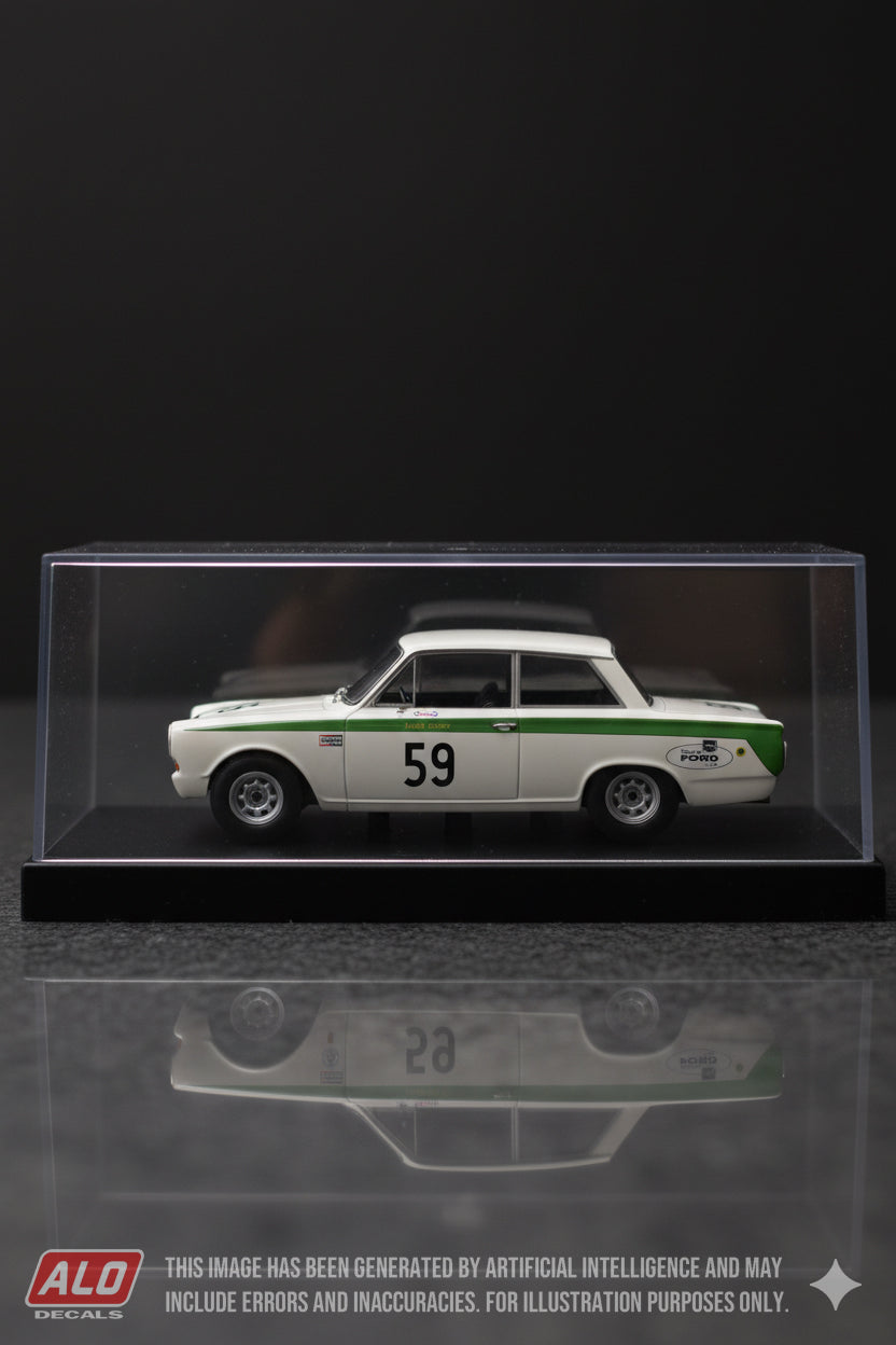 1964 SEBRING 12 HOURS #59 FORD CORTINA JIM CLARK/RAY PARSONS 1:43 DECALS