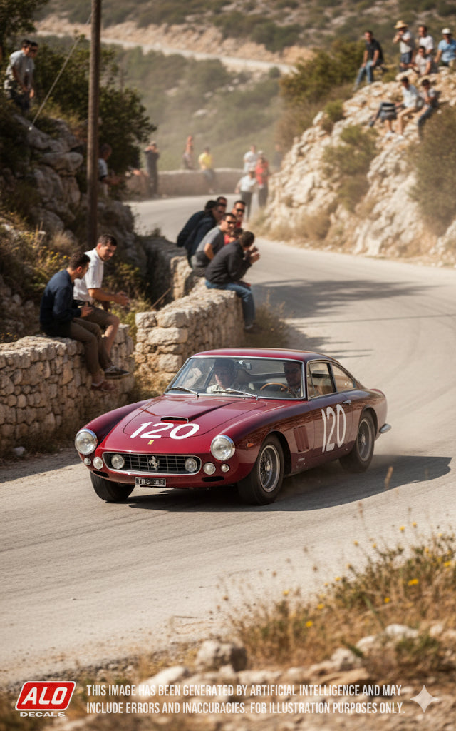 1964 TARGA FLORIO #120 FERRARI 250 GT LUSSO BALDESSARE TAORMINA/PASQUALE TACCI 1:43 DECALS
