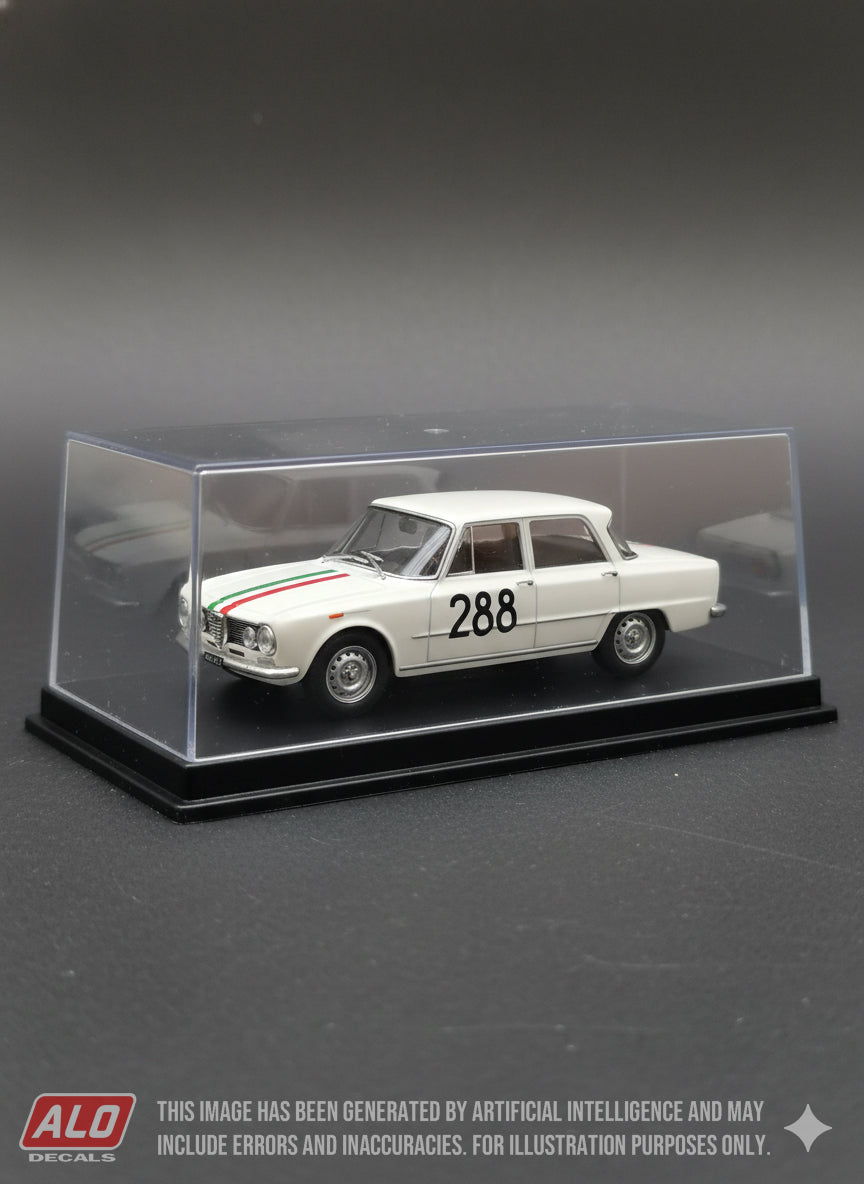 1964 TRIESTE-OPICINA HILLCLIMB #288 ALFA ROMEO GIULIA ANDREA DE ADAMICH 1:43 DECALS