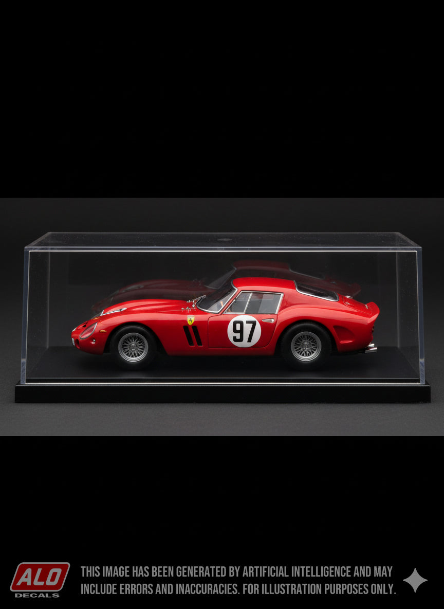 1964 URCY HILLCLIMB #97 FERRARI 250 GTO CLAUDE BOURILLOT 1:43, 1:24, 1:18 DECALS