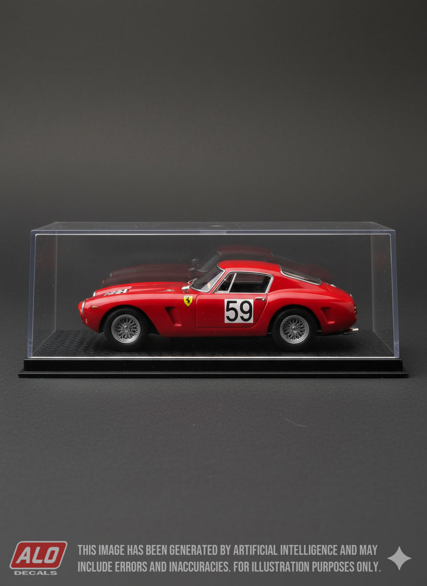 1965 PREIS VON WIEN, ASPERN #59 FERRARI 250 GT SWB GUNTHER PHILIPP 1:43, 1:24, 1:18 DECALS