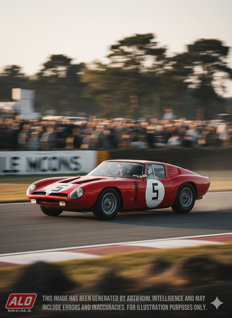 1965 LE MANS APRIL TESTS #5 ISO GRIFO PIERRE NOBLET/REGIS FRAISSINET/JEAN DE MORTEMART/WILLY MAIRESSE 1:43 DECALS