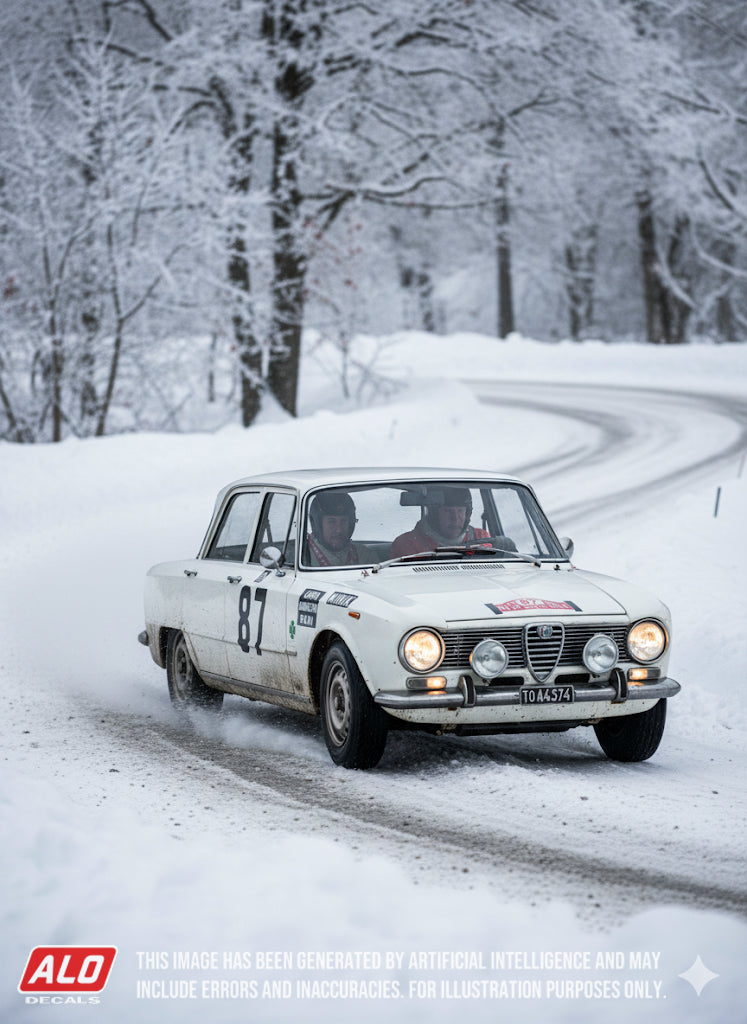 1965 MONTE CARLO RALLY #87 ALFA ROMEO GIULIA FELIX CAPRA/RENE AMBROSINI 1:43 DECALS