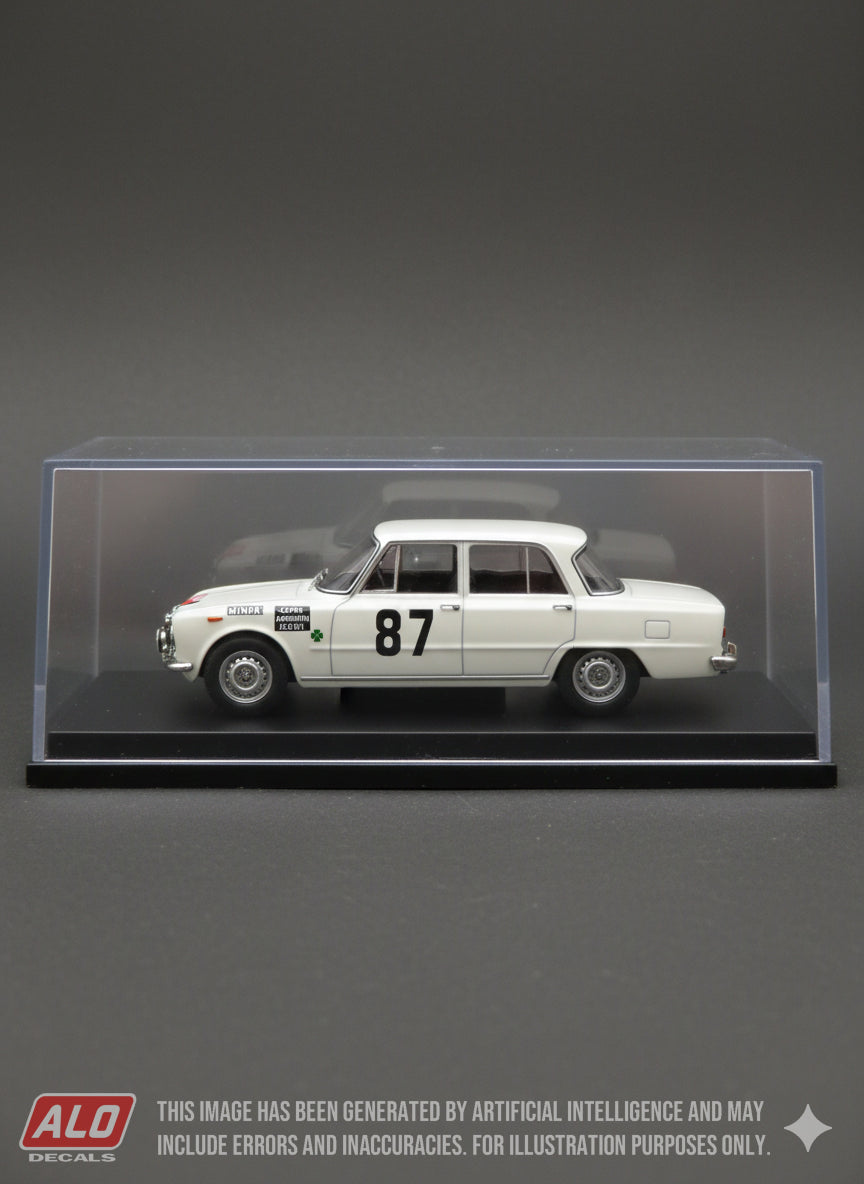 1965 MONTE CARLO RALLY #87 ALFA ROMEO GIULIA FELIX CAPRA/RENE AMBROSINI 1:43 DECALS