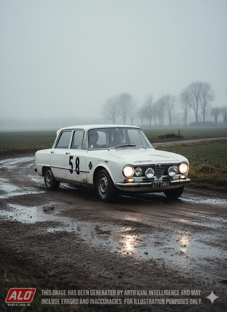 1965 ROUTES DU NORD RALLY #58 ALFA-ROMEO GIULIA THERESE MAHIEUW/CLAUDE DELCOURT 1:43 DECALS